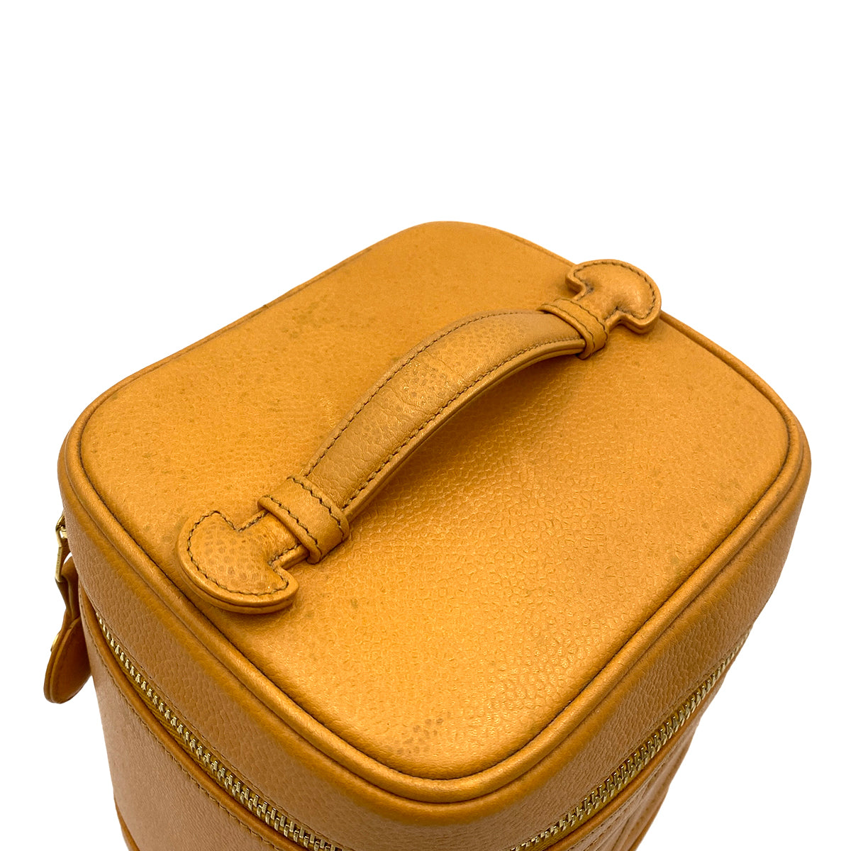 CHANEL VINTAGE VANITY HAND BAG ORANGE CAVIAR SKIN 90259140