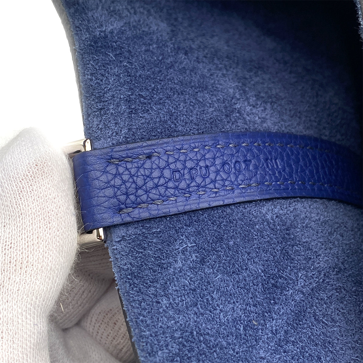 HERMES PICOTIN LOCK MM BLUE ENCRE TAURILLON CLEMENCE HAND BAG D 90259146