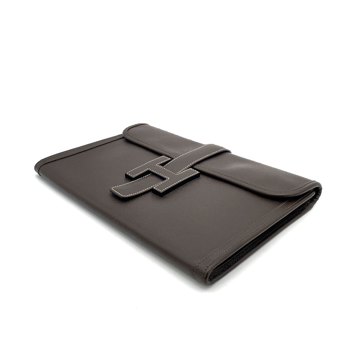 HERMES JIGE PM CLUTCH BAG EBENE COUCHEVEL □C 90259147