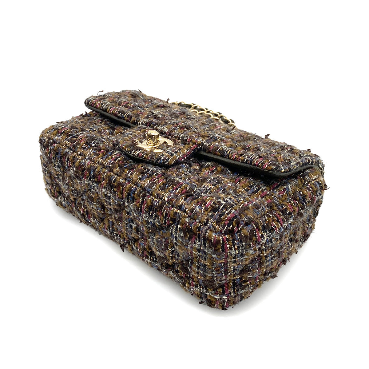 CHANEL MINI MATELASSE 20 CHAIN SHOULDER BAG MULTICOLOR BROWN 90259573