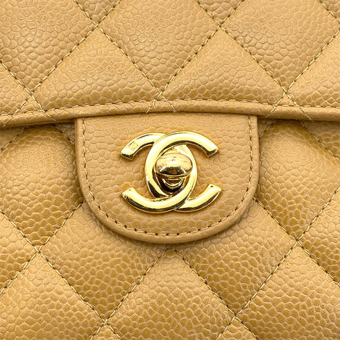 CHANEL VINTAGE MINI SQUARE 17 CHAIN SHOULDER BAG BEIGE CAVIAR SKIN 90259578 - PURPOSE