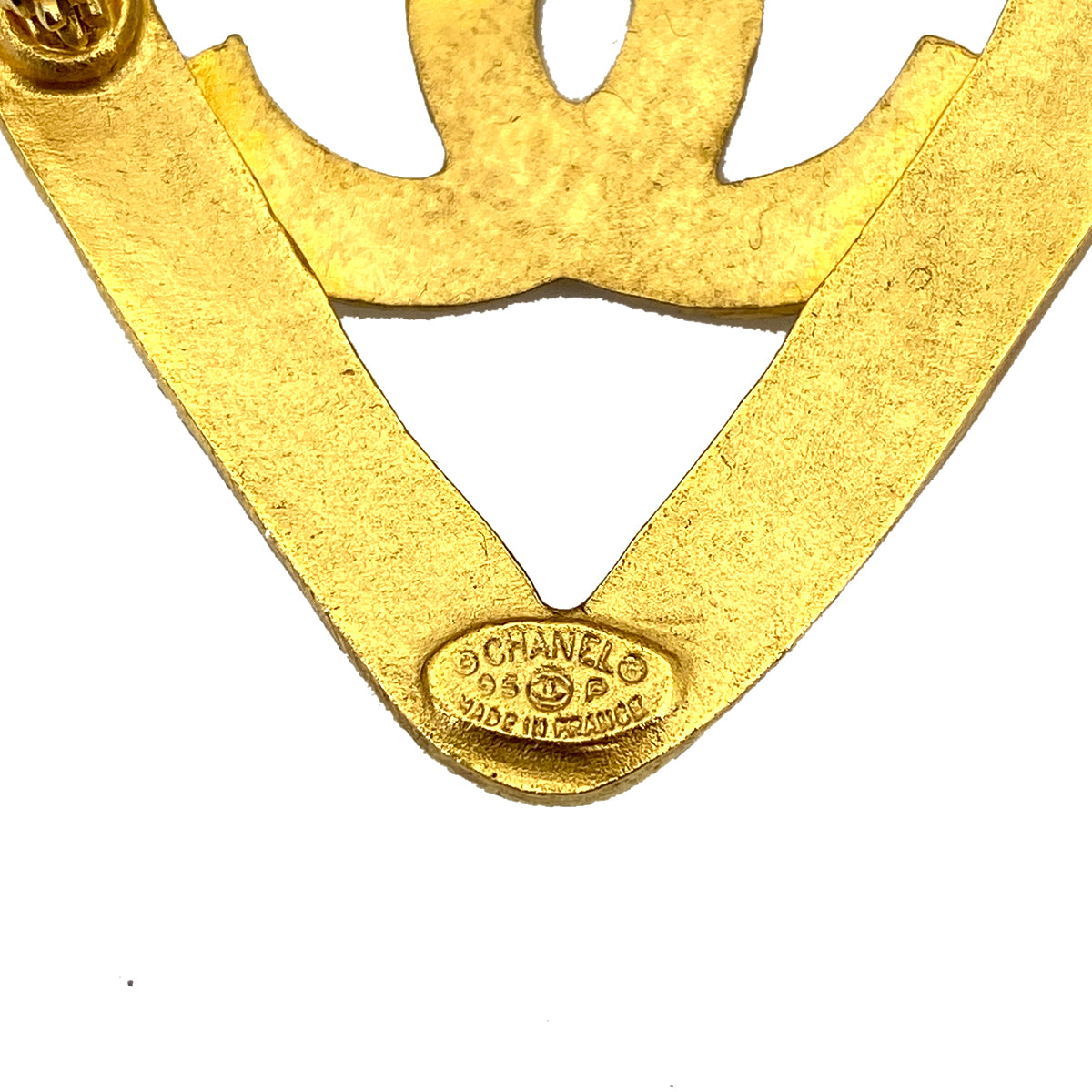 CHANEL VINTAGE HEART COCOMARK BROOCH GOLD 95P ACCESSORY 90259582