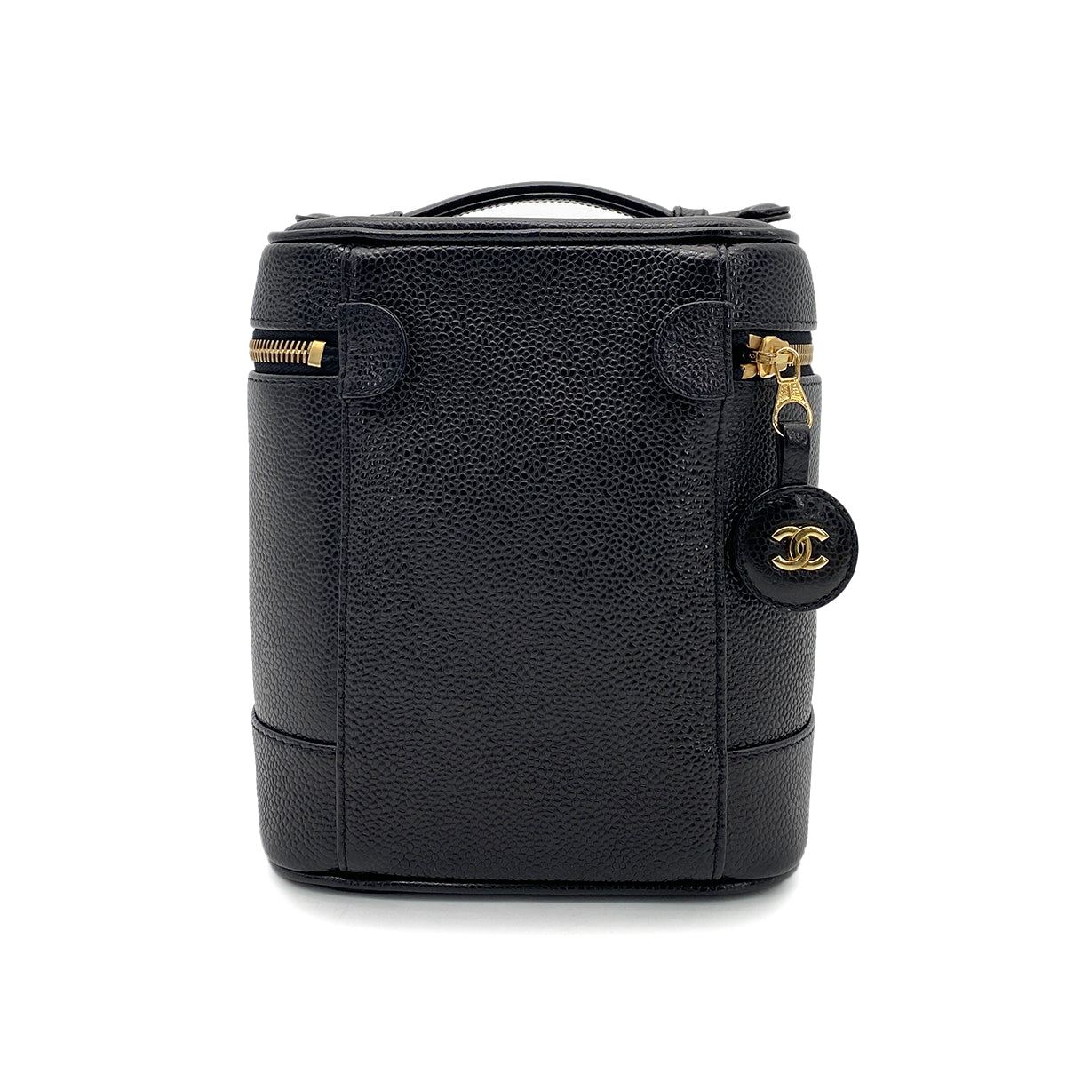 CHANEL VINTAGE VANITY HAND BAG BLACK CAVIAR SKIN 90259585