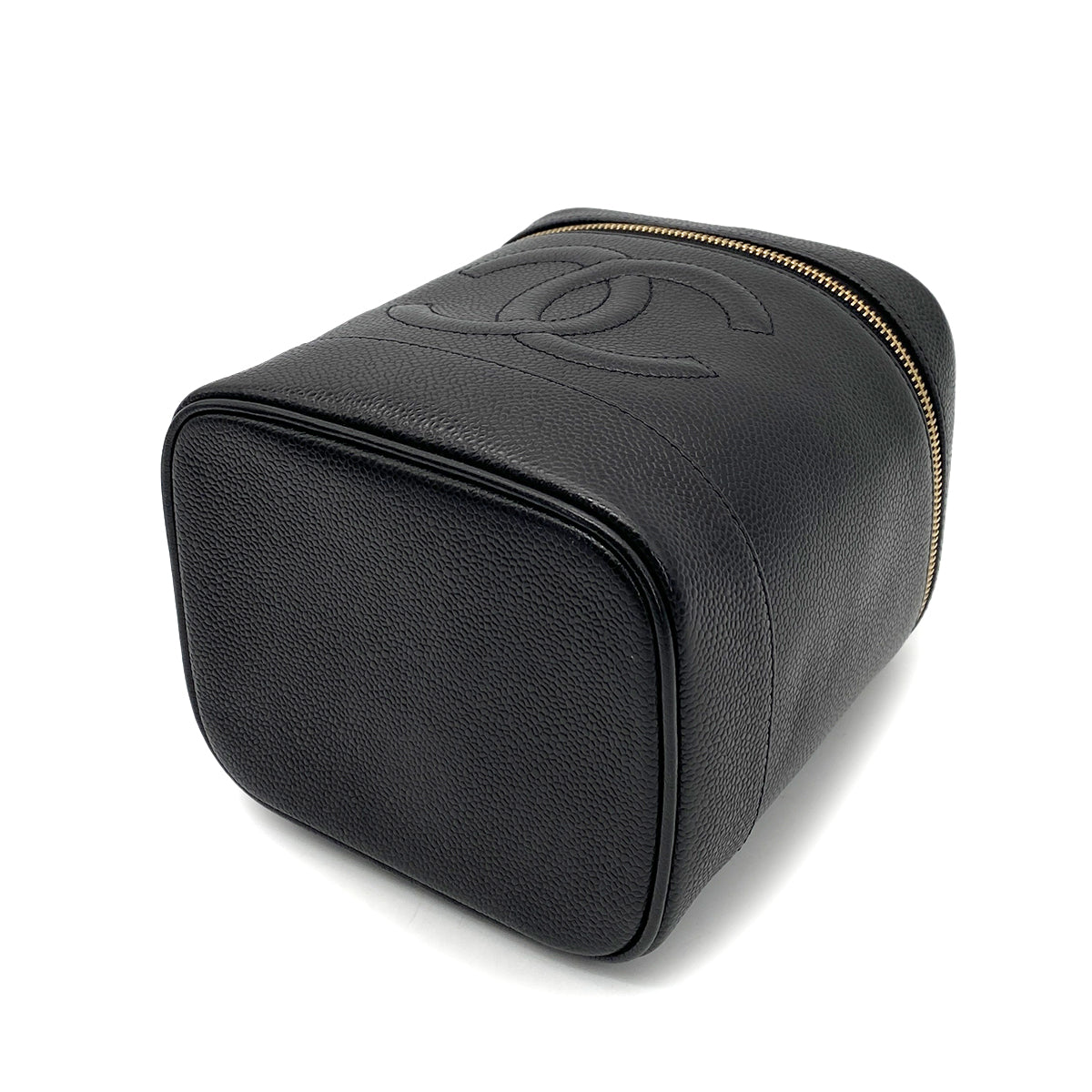 CHANEL VINTAGE VANITY HAND BAG BLACK CAVIAR SKIN 90259585