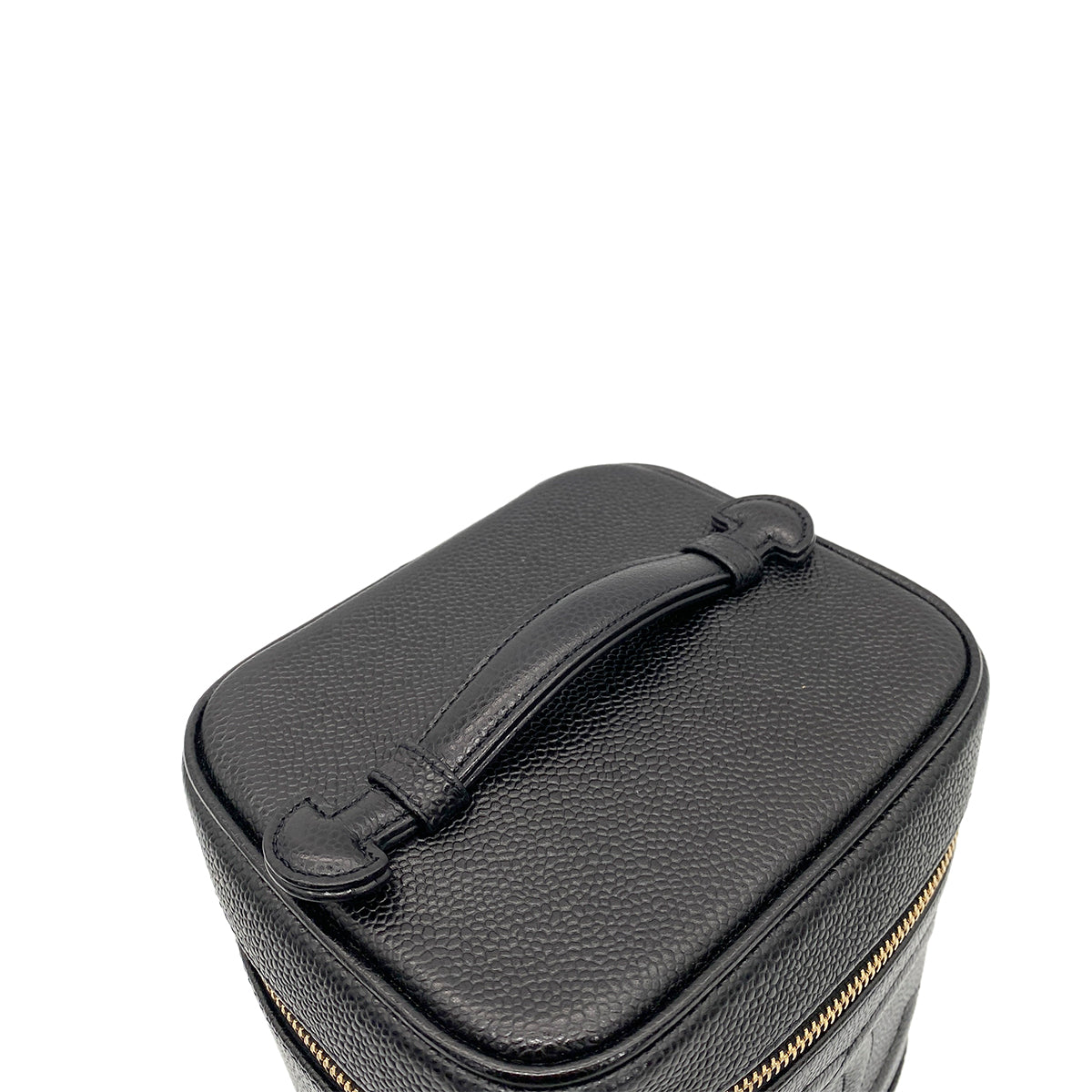 CHANEL VINTAGE VANITY HAND BAG BLACK CAVIAR SKIN 90259585