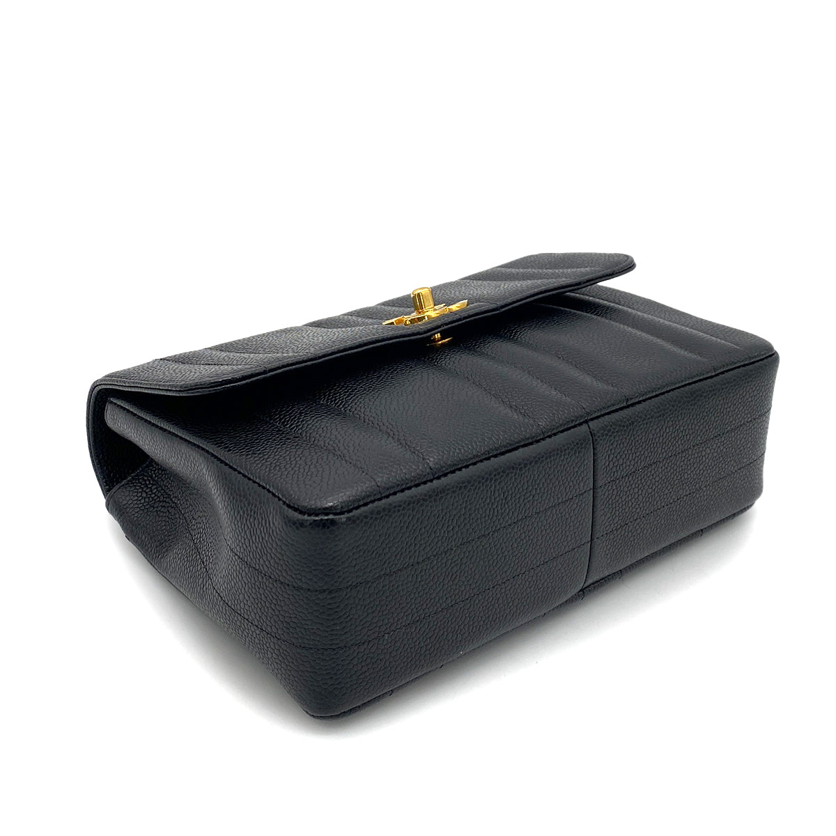 CHANEL VINTAGE MADEMOISELLE CHAIN SHOULDER BAG BLACK CAVIAR SKIN 90259611