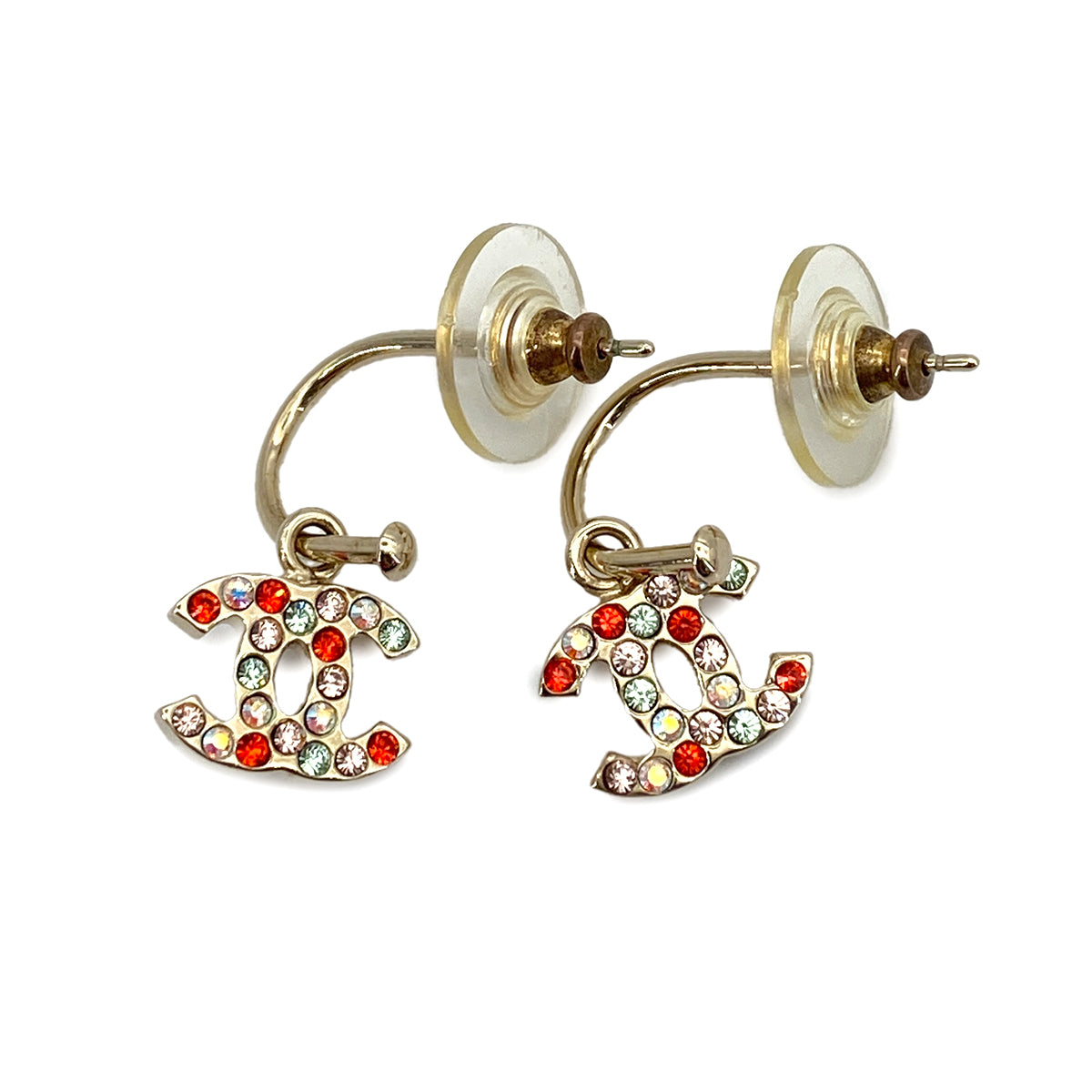 CHANEL VINTAGE EARRINGS COCOMARK RHINESTONE ACCESSORY 90259616