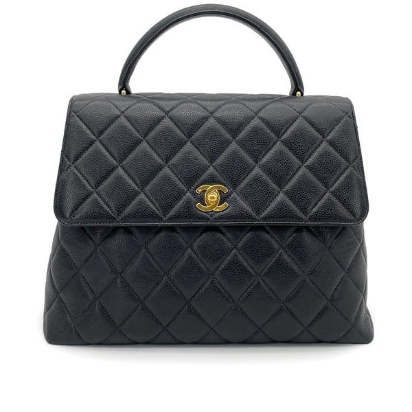 CHANEL VINTAGE MATELASSE HAND BAG BLACK CAVIAR SKIN 90259695 - PURPOSE