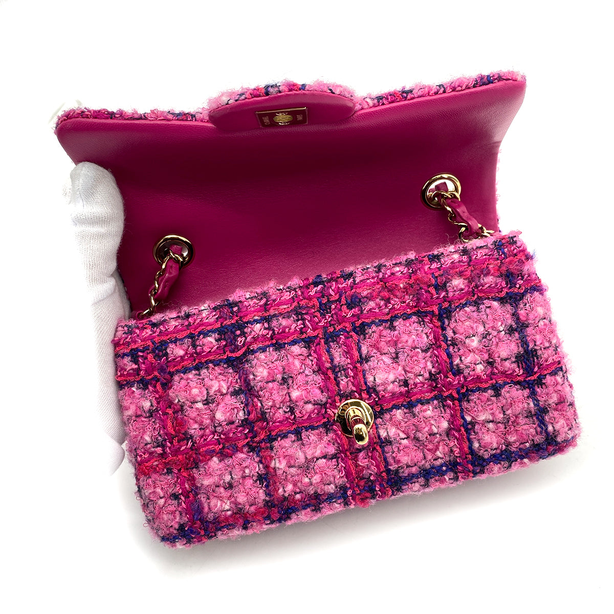 CHANEL MINI MATELASSE 20 CHAIN SHOULDER BAG MULTICOLOR PINK 90259700