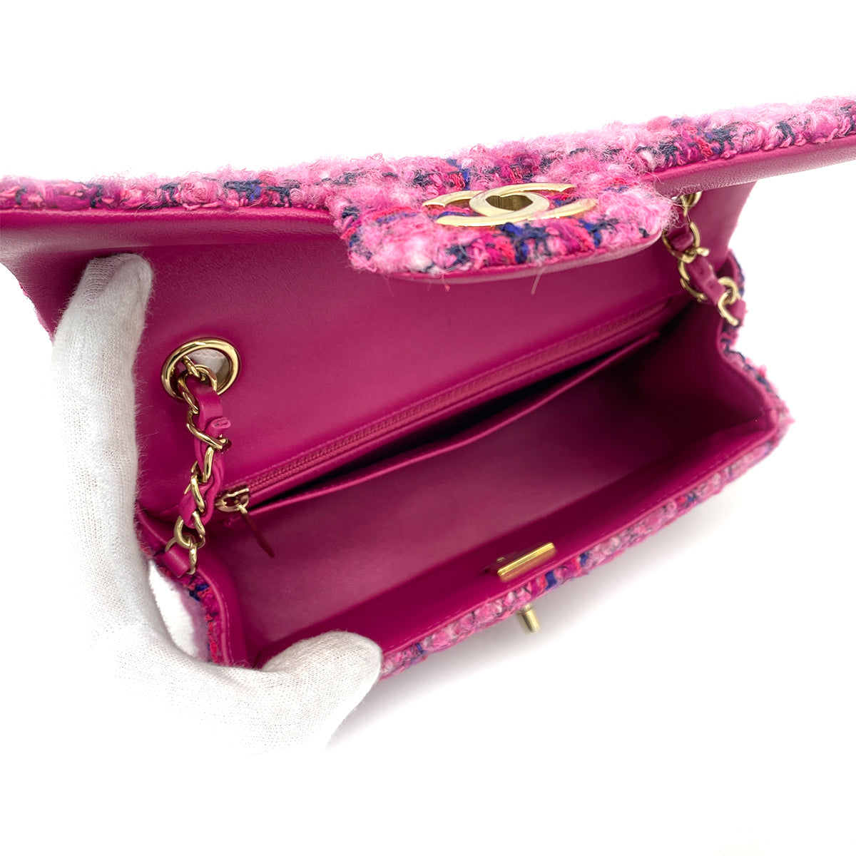 CHANEL MINI MATELASSE 20 CHAIN SHOULDER BAG MULTICOLOR PINK 90259700