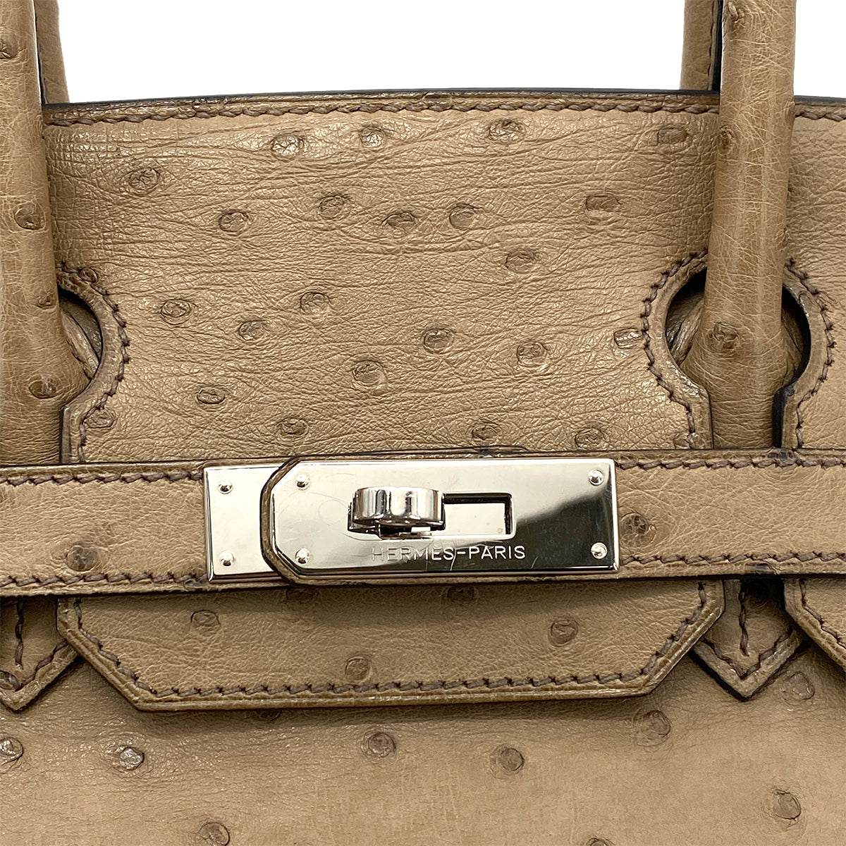 HERMES BIRKIN 30 GRIS ASPHALT OSTRICH HAND BAG □N SHW 90259703