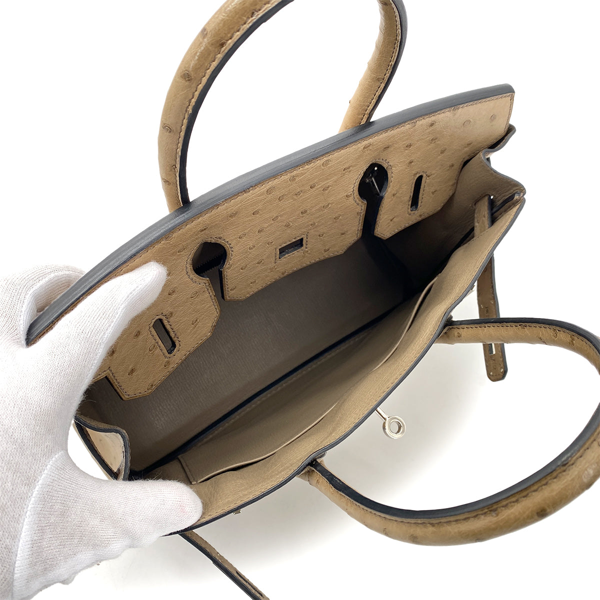 HERMES BIRKIN 30 GRIS ASPHALT OSTRICH HAND BAG □N SHW 90259703