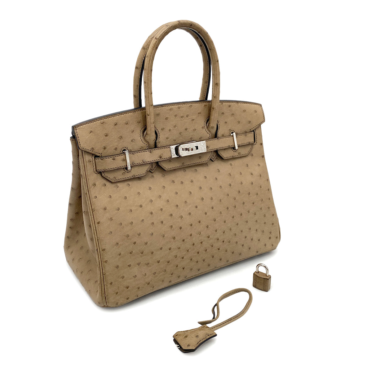 HERMES BIRKIN 30 GRIS ASPHALT OSTRICH HAND BAG □N SHW 90259703