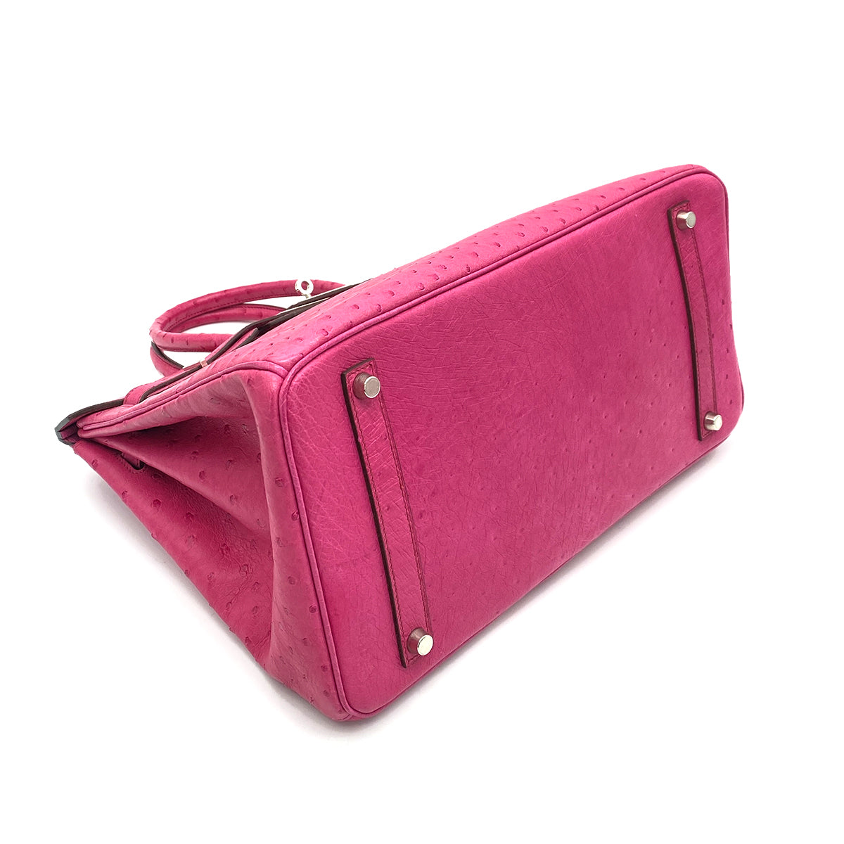 HERMES BIRKIN 35 FUCHSIA OSTRICH HAND BAG □I SHW 90259704