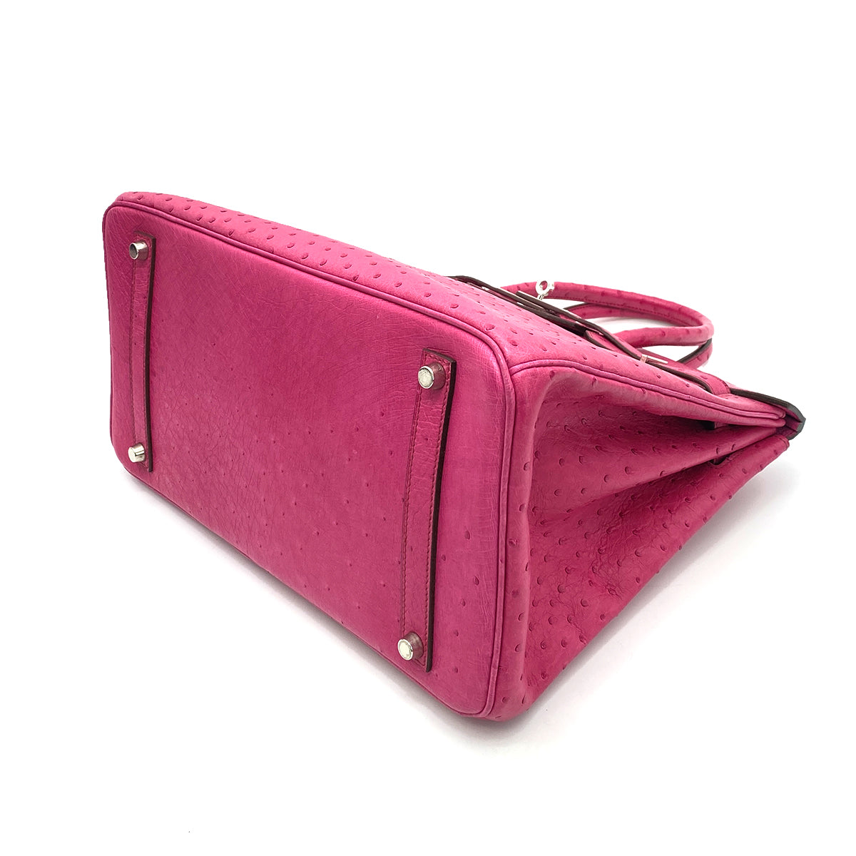 HERMES BIRKIN 35 FUCHSIA OSTRICH HAND BAG □I SHW 90259704