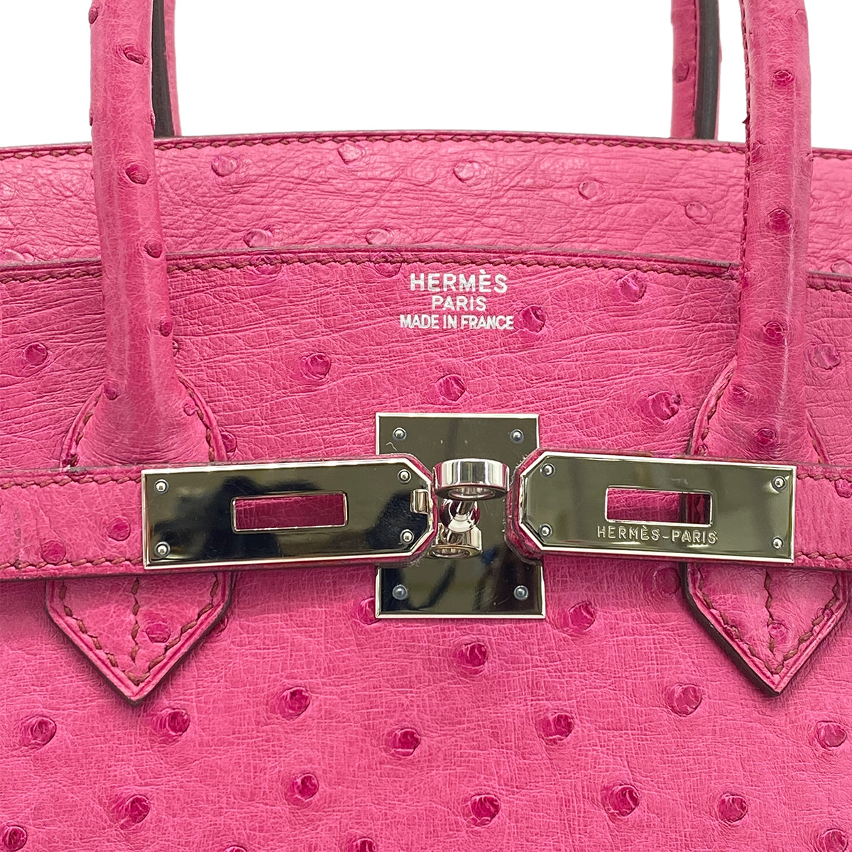 HERMES BIRKIN 35 FUCHSIA OSTRICH HAND BAG □I SHW 90259704