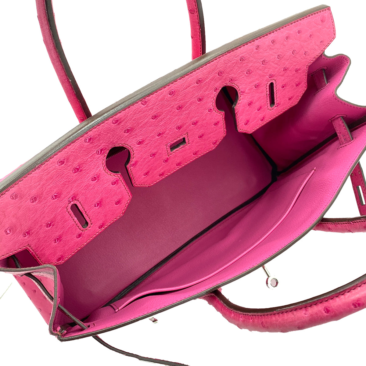 HERMES BIRKIN 35 FUCHSIA OSTRICH HAND BAG □I SHW 90259704