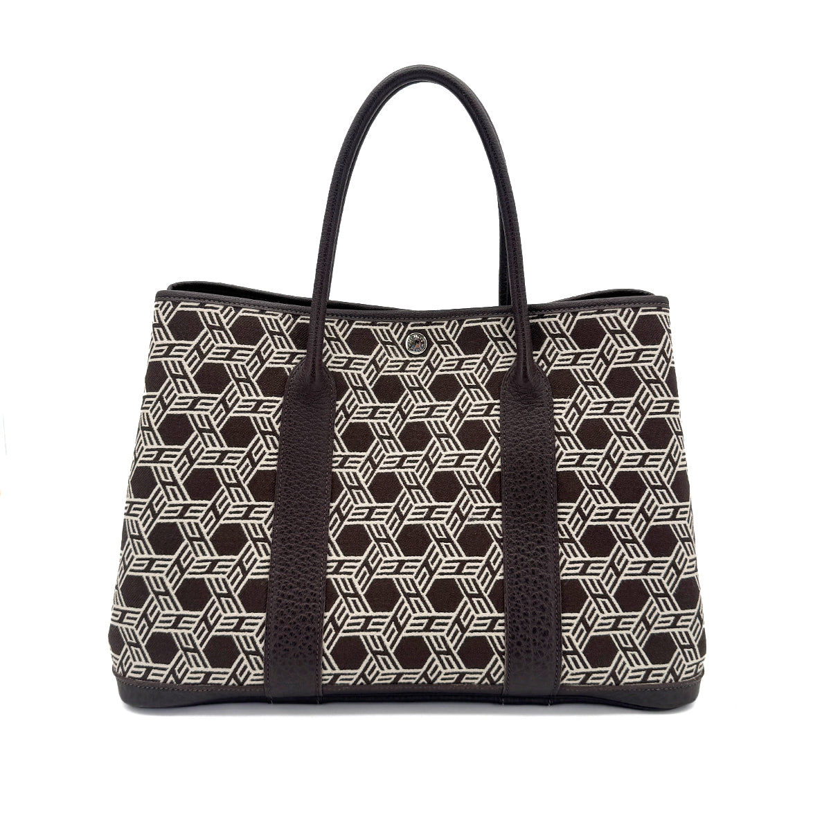 HERMES GARDEN PARTY 36 PM EBENE TOILE SO H BUFFLE SKIPPER TOTE BAG □K 90259710