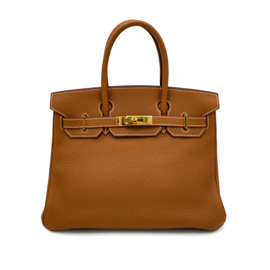 HERMES BIRKIN 30 GOLD TOGO HAND BAG □G GHW 90259715