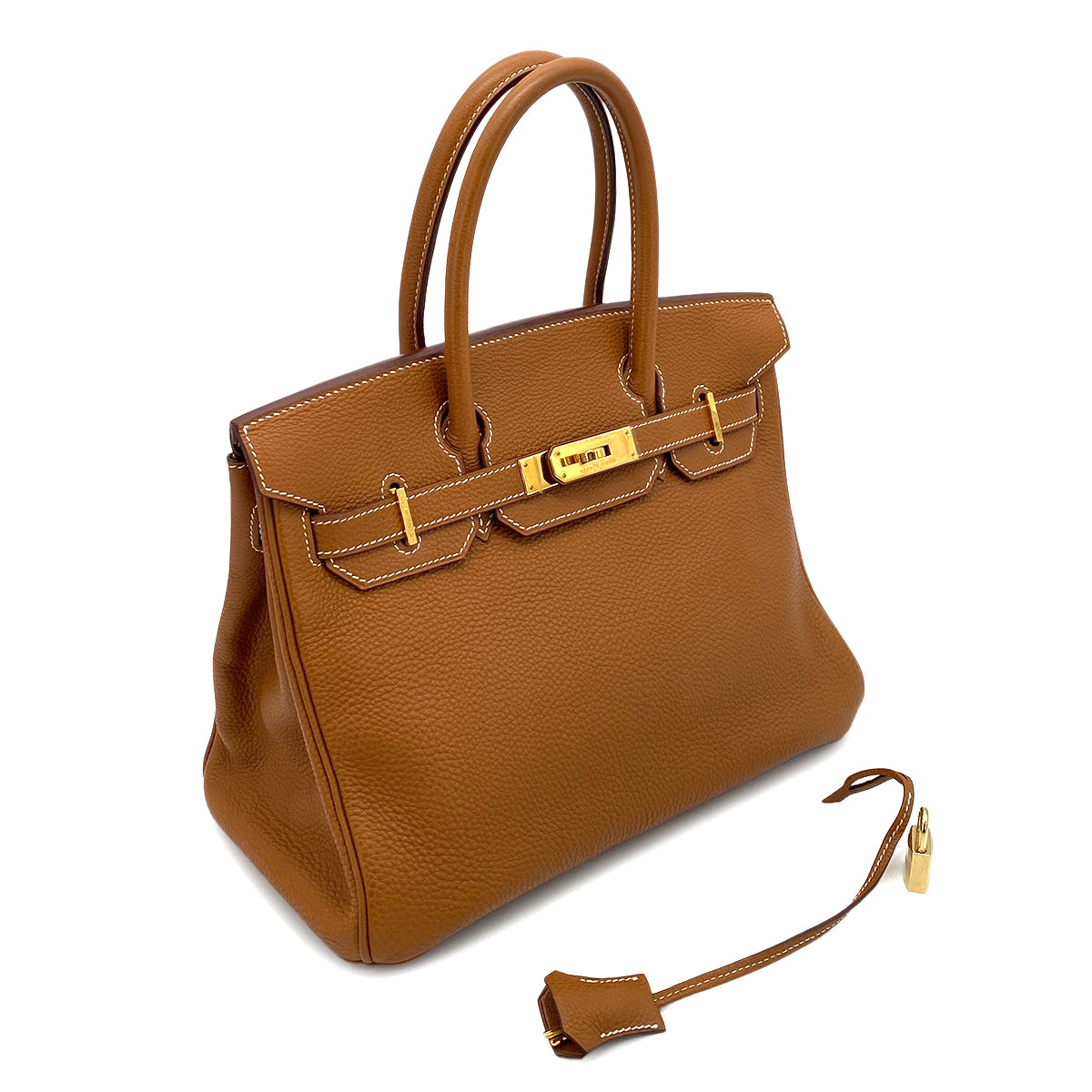 HERMES BIRKIN 30 GOLD TOGO HAND BAG □G GHW 90259715