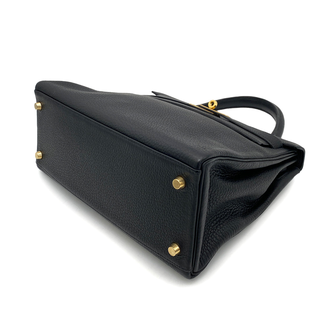 HERMES KELLY 28 RETOURNE BLACK TAURILLON CLEMENCE HAND SHOULDER BAG □G GHW 90259716