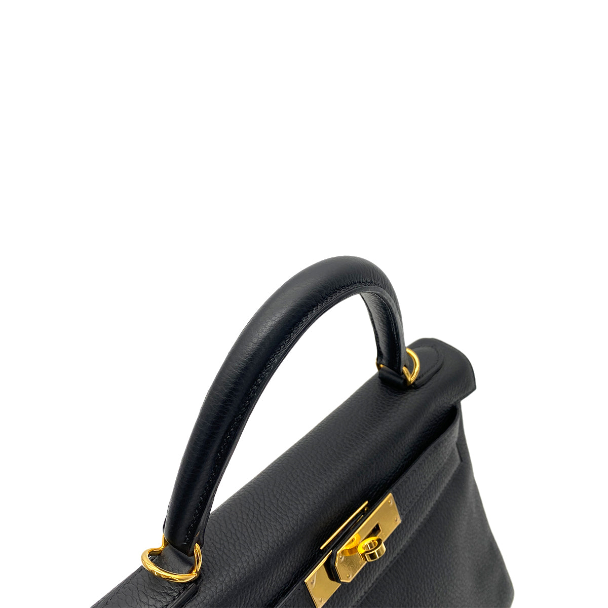 HERMES KELLY 28 RETOURNE BLACK TAURILLON CLEMENCE HAND SHOULDER BAG □G GHW 90259716