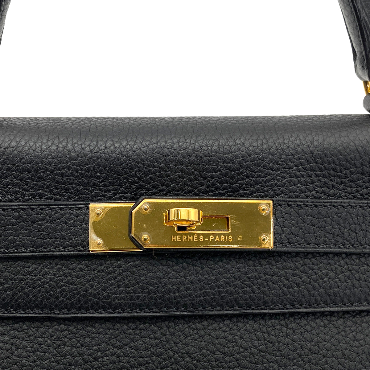 HERMES KELLY 28 RETOURNE BLACK TAURILLON CLEMENCE HAND SHOULDER BAG □G GHW 90259716