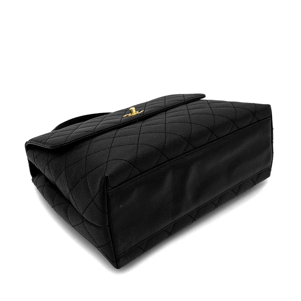 CHANEL VINTAGE MATELASSE HAND BAG BLACK CAVIAR SKIN 90259718