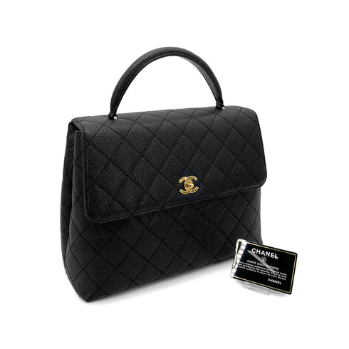 CHANEL VINTAGE MATELASSE HAND BAG BLACK CAVIAR SKIN 90259718 - PURPOSE