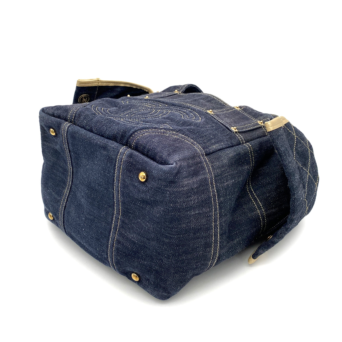 CHANEL VINTAGE TOTE BAG NAVY DENIM 90259719