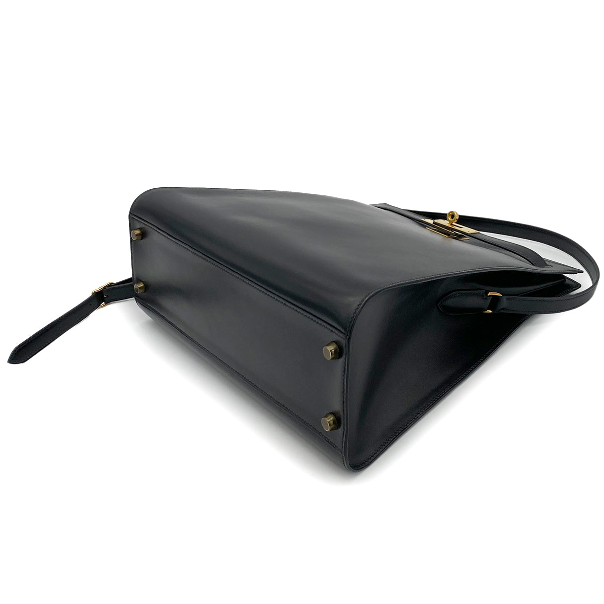 HERMES KELLY SPORTS GM BLACK BOXCALF SHOULDER BAG 〇V 90259866
