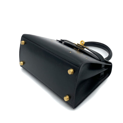 HERMES MINI KELLY 20 BLACK BOXCALF STUDS HAND SHOULDER BAG 〇X GHW 90259869 - PURPOSE