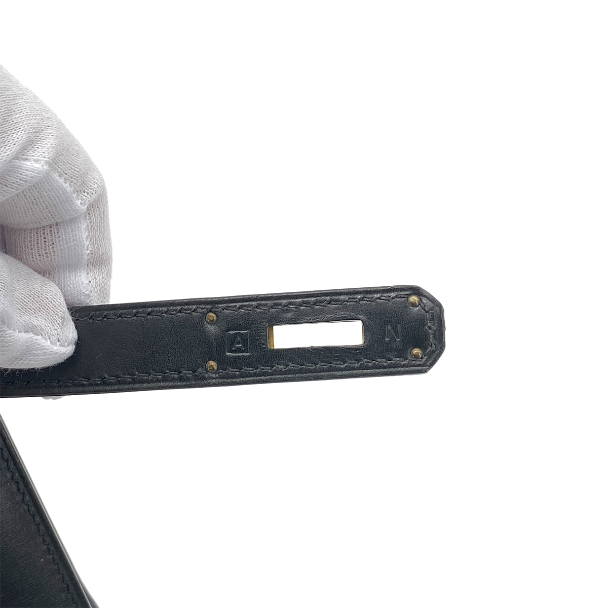 HERMES KELLY 28 SELLIER BLACK BOXCALF HAND SHOULDER BAG □A GHW 90259876