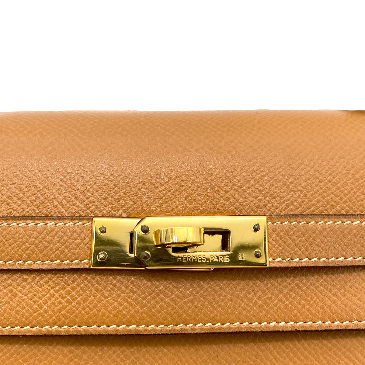 HERMES MINI KELLY 20 SELLIER GOLD COUCHEVEL SHOULDER BAG 〇P GHW 90259879