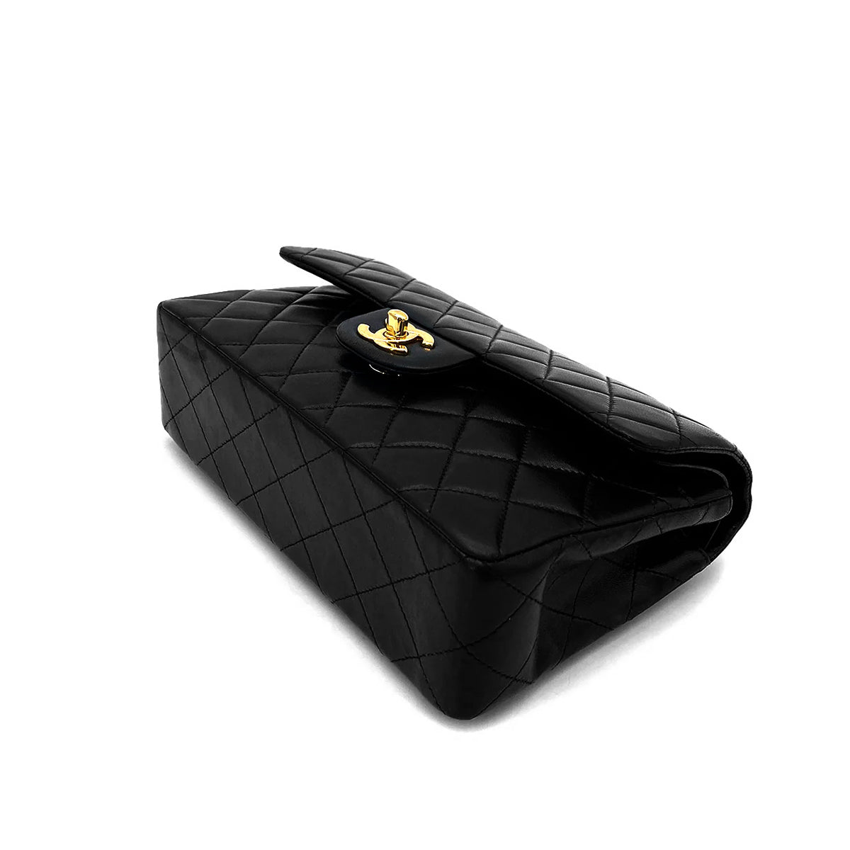 CHANEL VINTAGE CLASSIC FLAP SMALL CHAIN SHOULDER BAG BLACK LAMB SKIN 90259884
