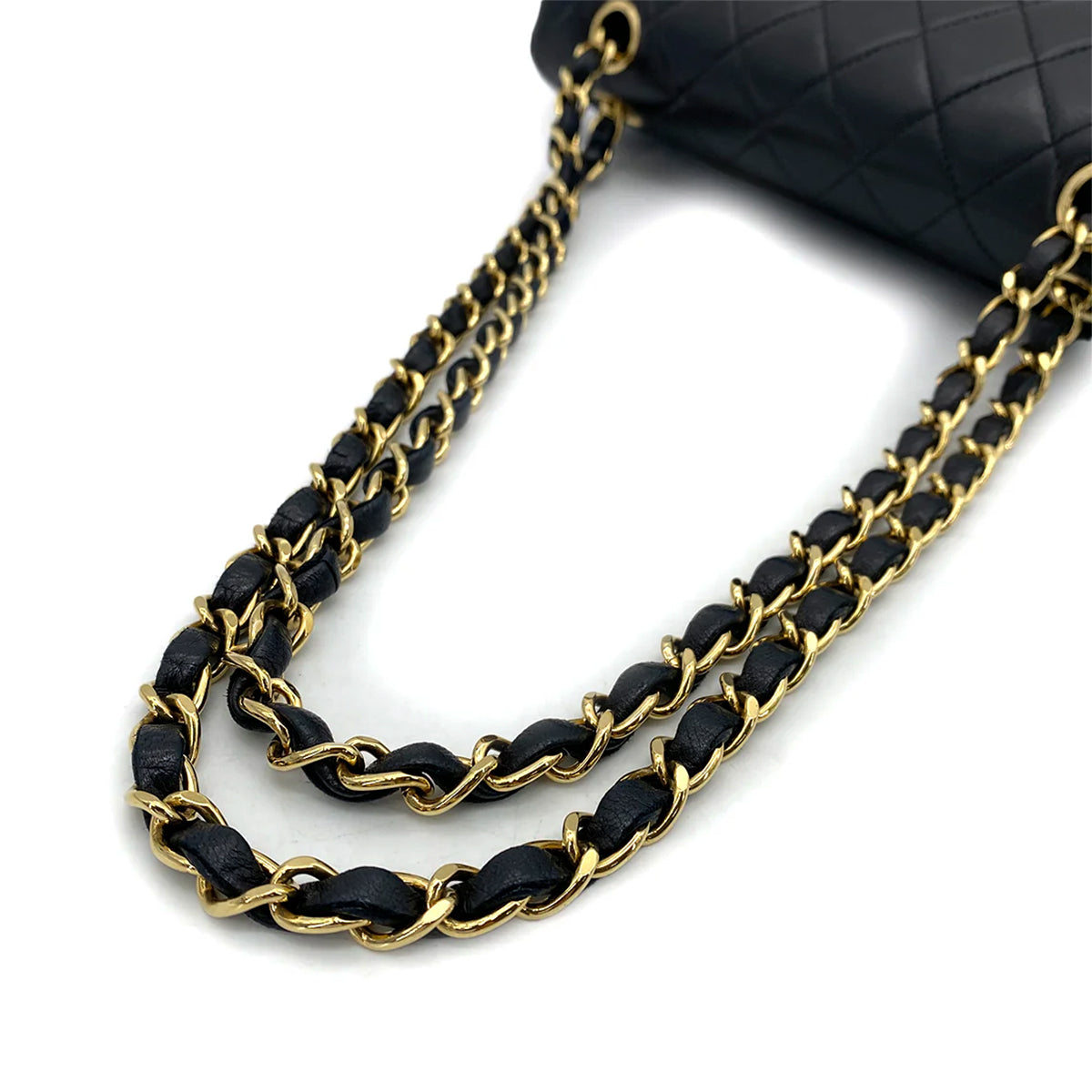 CHANEL VINTAGE CLASSIC FLAP SMALL CHAIN SHOULDER BAG BLACK LAMB SKIN 90259884