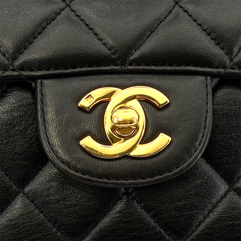 CHANEL VINTAGE DOUBLE FACE SHOULDER BAG BLACK LAMB SKIN 90259885 - PURPOSE