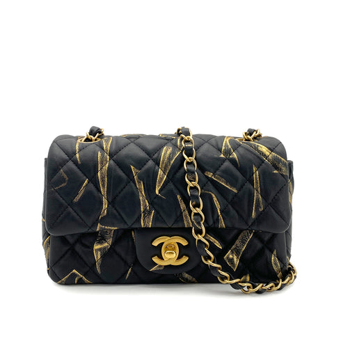 CHANEL MINI MATELASSE 20 CHAIN SHOULDER BAG BLACK LEATHER 90259887 - PURPOSE
