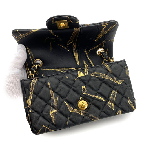 CHANEL MINI MATELASSE 20 CHAIN SHOULDER BAG BLACK LEATHER 90259887 - PURPOSE