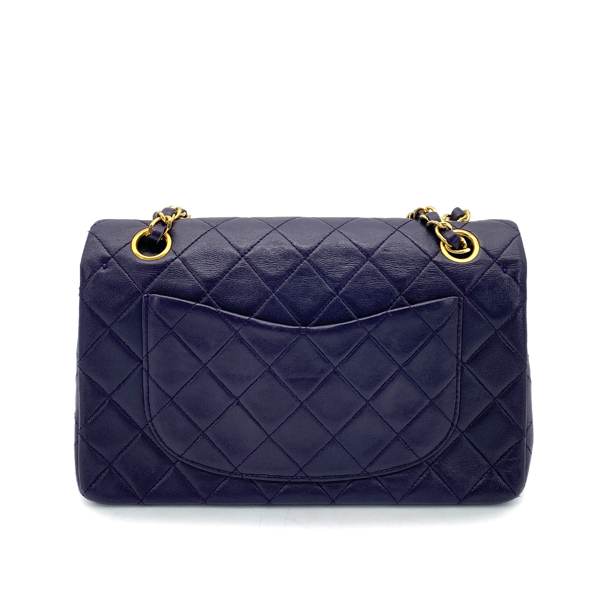 CHANEL VINTAGE CLASSIC FLAP SMALL CHAIN SHOULDER BAG PURPLE LAMB SKIN 90259893