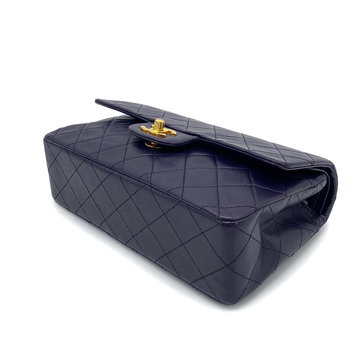 CHANEL VINTAGE CLASSIC FLAP SMALL CHAIN SHOULDER BAG PURPLE LAMB SKIN 90259893