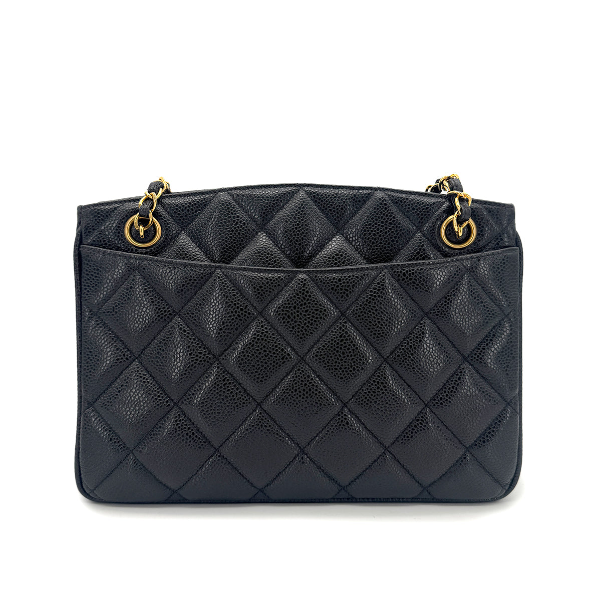 CHANEL MATELASSE CHAIN SHOULDER BAG BLACK CAVIAR SKIN 90259897