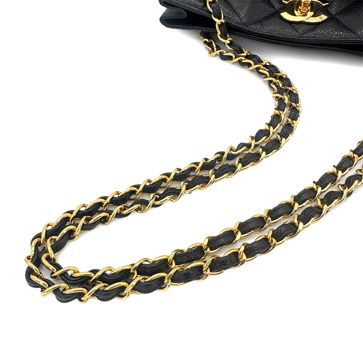 CHANEL MATELASSE CHAIN SHOULDER BAG BLACK CAVIAR SKIN 90259897