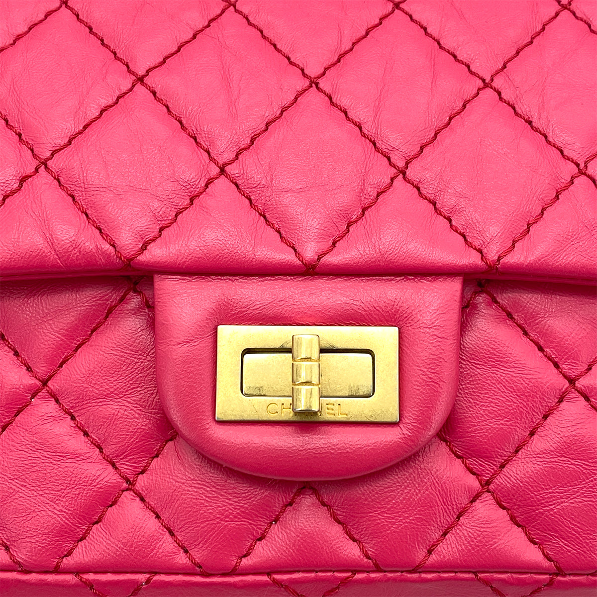 CHANEL 2.55 CHAIN SHOULDER BAG PINK LEATHER 90259901