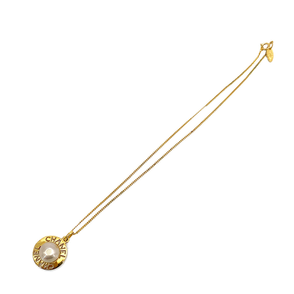 CHANEL VINTAGE NECKLACE LOGO FAUX PEARL ACCESSORY 90259930