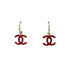 CHANEL VINTAGE EARRINGS COCO MARK RED ACCESSORY 08C 90259937 - PURPOSE