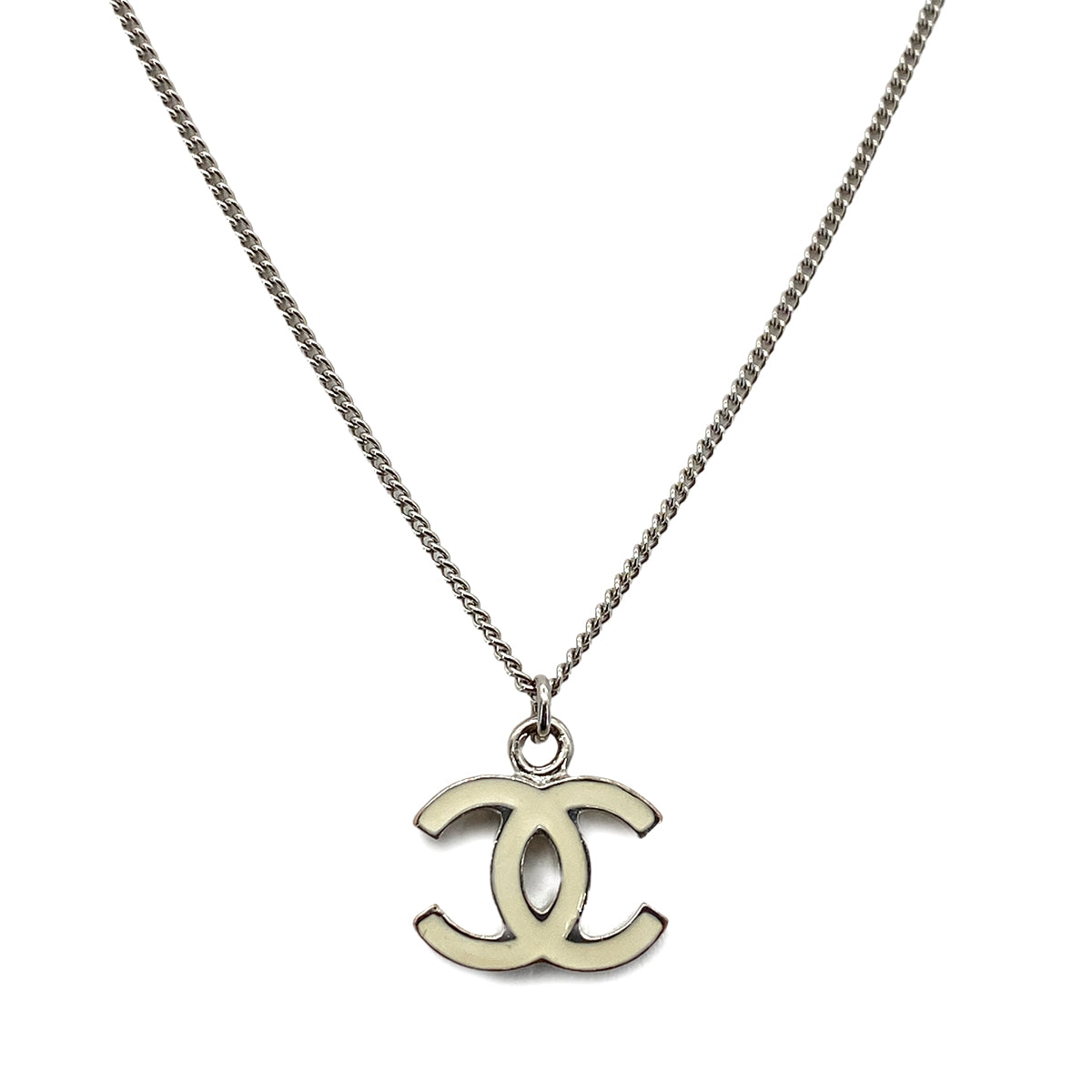 CHANEL VINTAGE NECKLACE COCOMARK WHITE ACCESSORY 07V 90259938