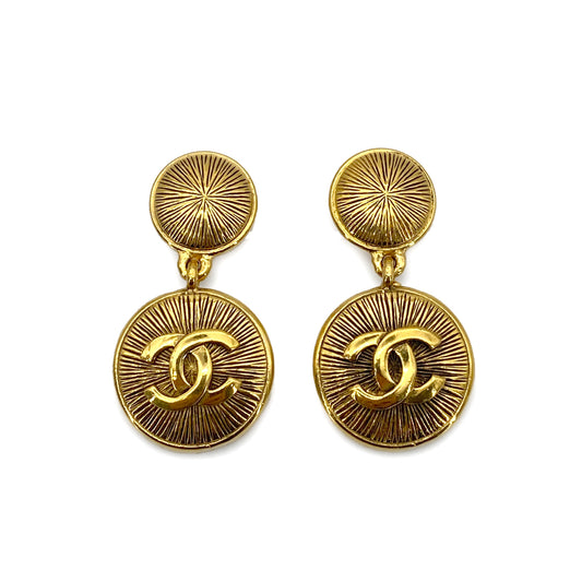 CHANEL VINTAGE EARRINGS COCOMARK ROUND SWING ACCESSORY 90259964