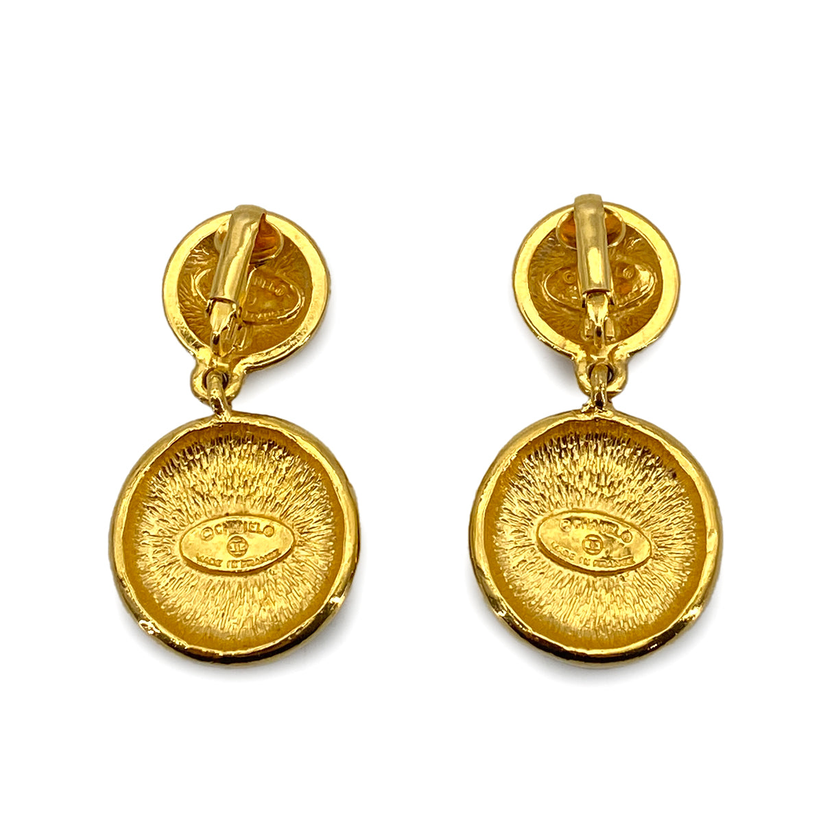 CHANEL VINTAGE EARRINGS COCOMARK ROUND SWING ACCESSORY 90259964
