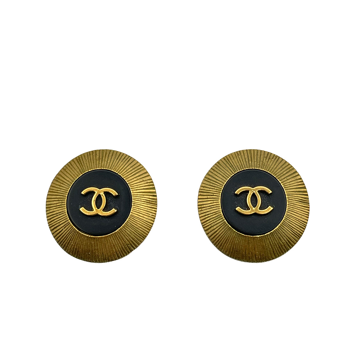 CHANEL VINTAGE EARRINGS COCOMARK ROUND ACCESSORY 95C 90259965